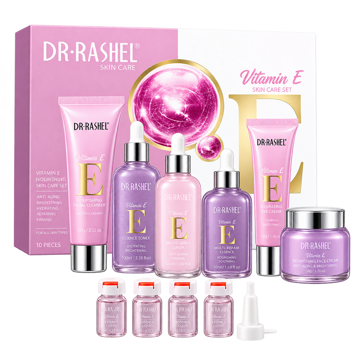 DR.RASHEL Vitamina E — Kit de Cuidados Faciais com 10 Peças — imagem 2