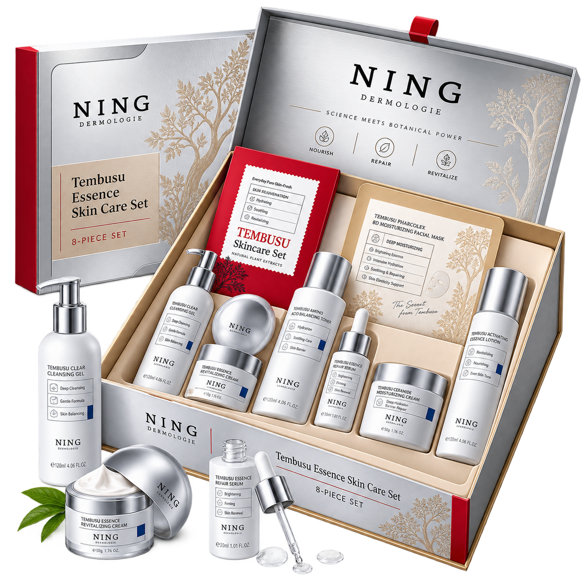 NING Tembusu — Kit de Cuidados Faciais com 8 Peças