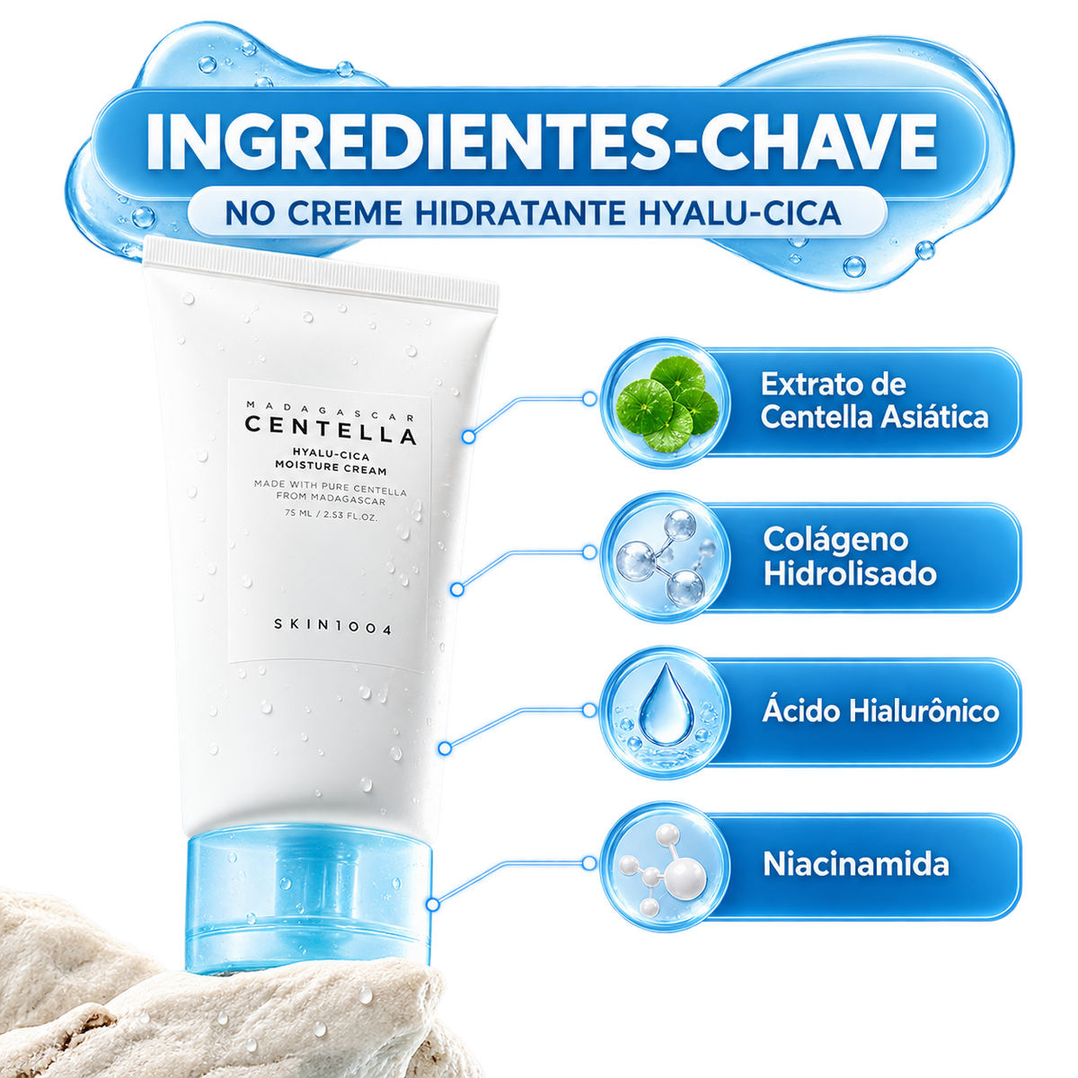 SKIN1004 Hyalu-Cica Moisture Cream — Hidratante Facial 75 ml